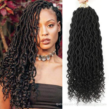 Goddess Locs Crochet Hair Wavy Faux Locs with Curly Ends Synthetic Braiding Hair Extension Dreadlocks Soku Ombre Twist Hair
